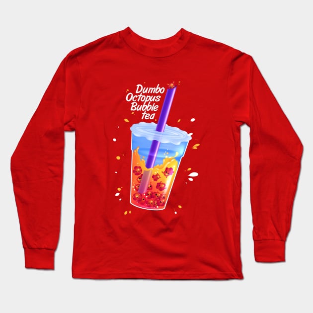 Dumbo octopus bubble tea Long Sleeve T-Shirt by Digitaldreamcloud